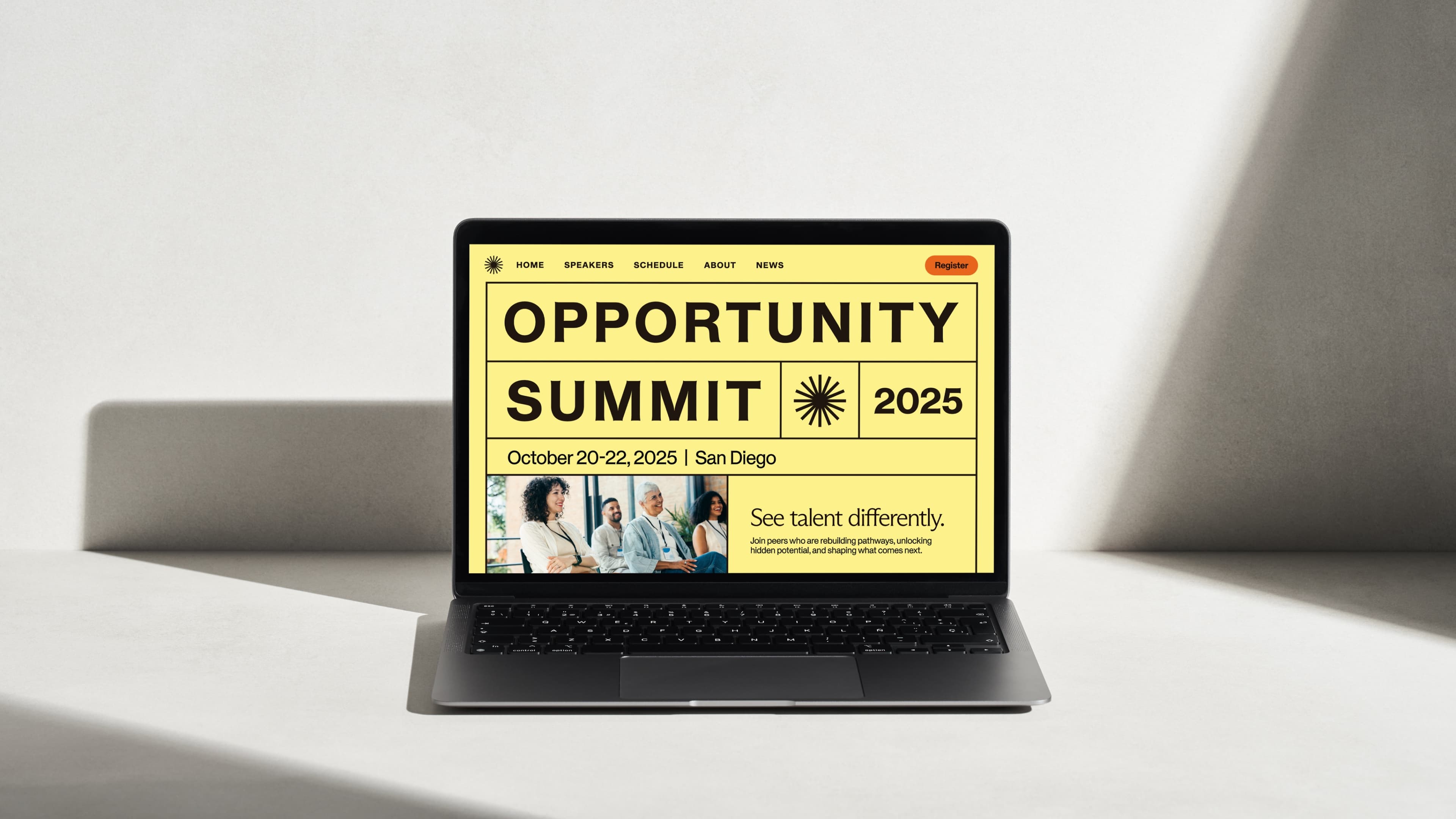 Opportunity Summit laptop mockup